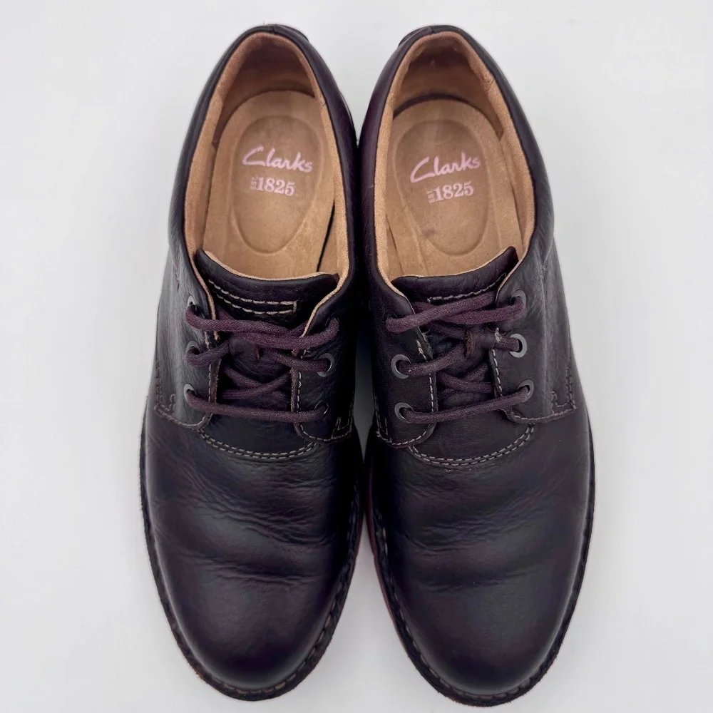 EUC Clarks Men's Dark Brown Leather‎ 1825 Eastridge Low Casual Shoes | Size 9.5